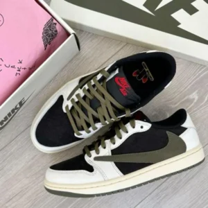 Premium Nike Jordan Retro 1 Shoes Travis Scott Olive Green For Men (SUP2970) - stayhit.in