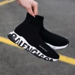 Stylish Balenciaga Speed Trainer Shoes Graffiti Black White For Men (SUP1374) - stayhit.in