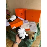 Stylish Hermes Chypre Flat Sandal Supermaster White For Men (HS1521) - stayhit.in