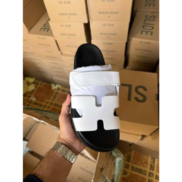 Stylish Hermes Chypre Flat Sandal Supermaster White For Men (HS1521) - stayhit.in