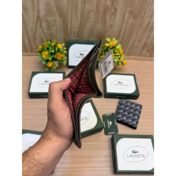 Stylish Lacoste Wallet Brown Leather For Men Stylish Lacoste Wallet Brown Leather For Men